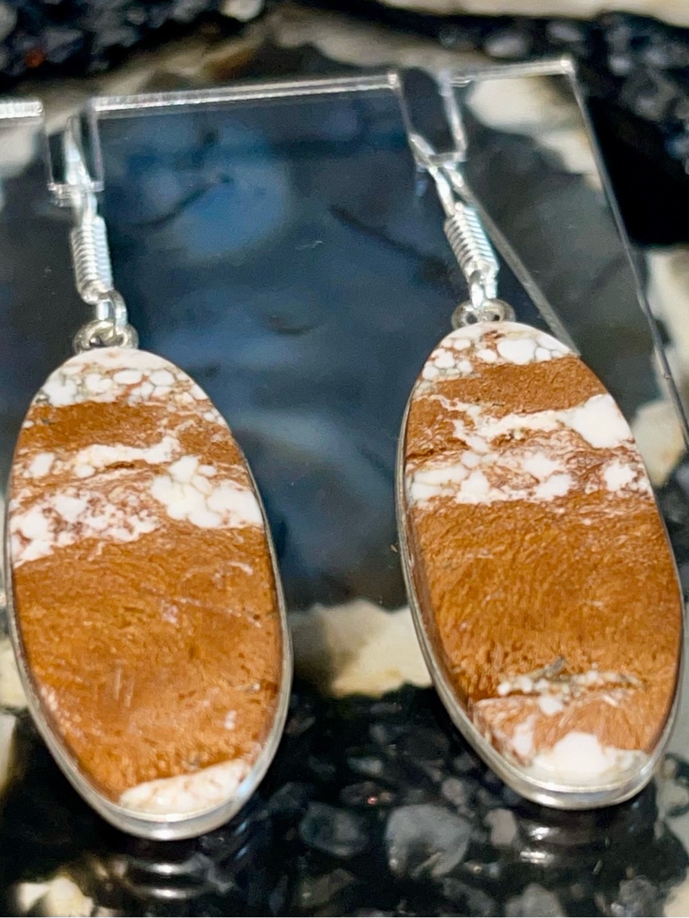 Wild Horse Jasper Magnesite Earrings 2”
